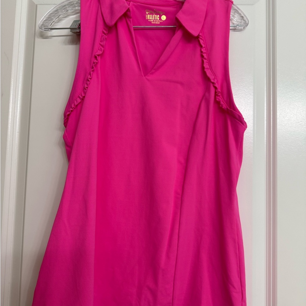 Lilly Pulitzer Luxletic Martina tank top bright pink